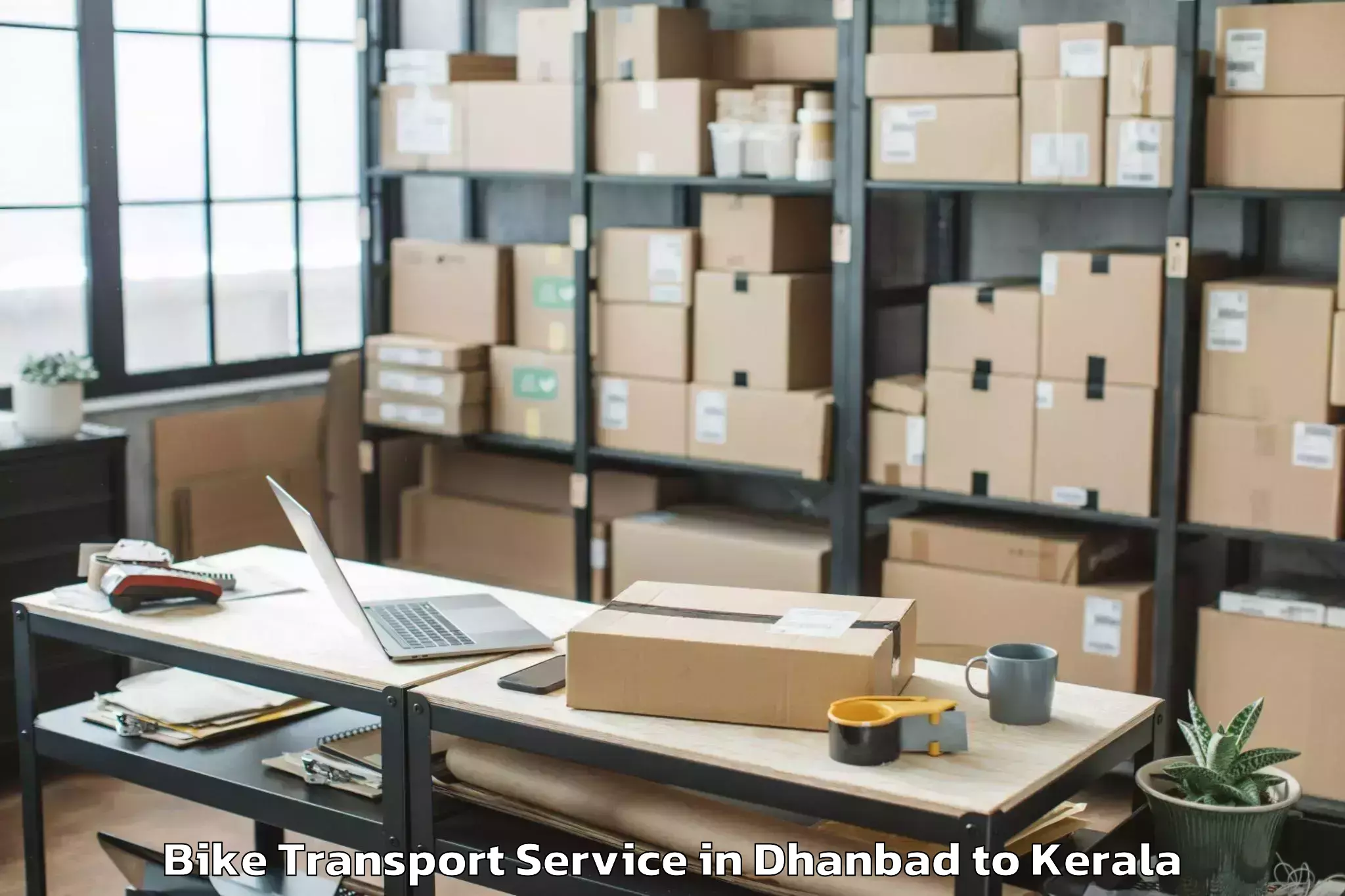 Affordable Dhanbad to Sreekandapuram Bike Transport